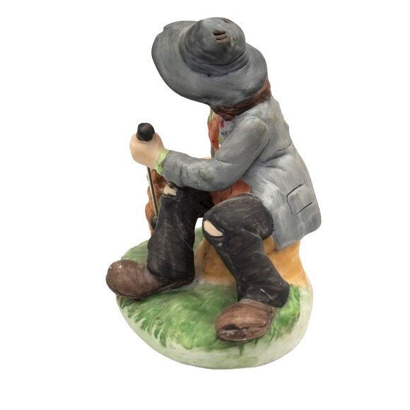 vintage rare flambro signed emmett kelly j "clown" with golf club and squirrell - Picture 3 of 5